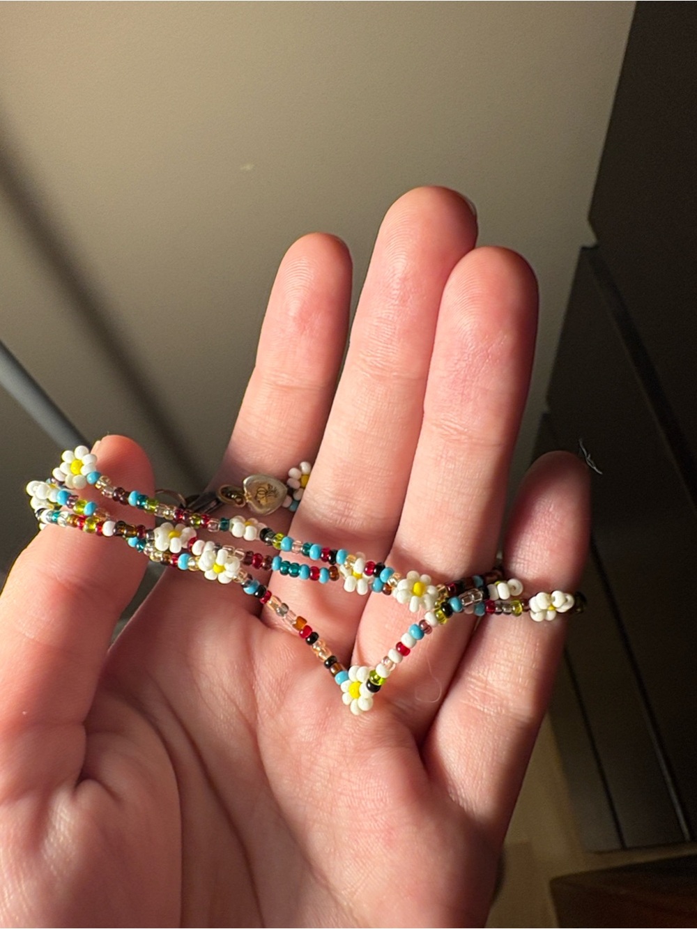 Handmade Multicolor Daisy Beaded Bracelet